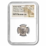 Roman AR Denarius Augustus (27 BC-14 AD) AU NGC (RIC I 86a)
