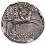 Roman AR Denarius Augustus (27 BC-14 AD) Ch XF NGC (RIC I 199)