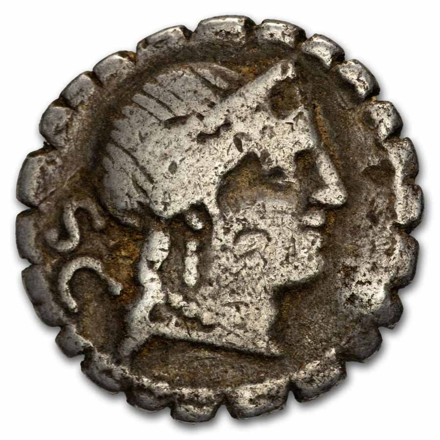 Buy 79 BC Roman Silver Denarius Naevius Balbus Fine | APMEX