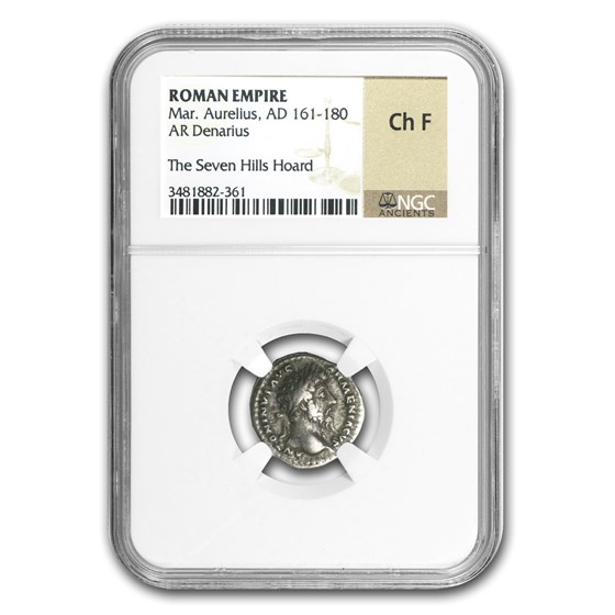 Roman AR Denarius CH Fine NGC (161-180 AD) - Seven Hills Hoard Roman AR Denarius CH Fine NGC (161-180 AD) - Seven Hills Hoard