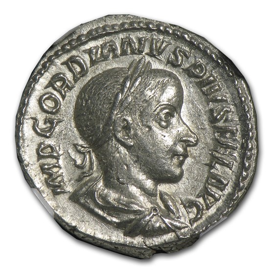 Roman AR Denarius Emp. Gordian III (238-244 AD) CH AU NGC Roman AR Denarius Emp. Gordian III (238-244 AD) CH AU NGC