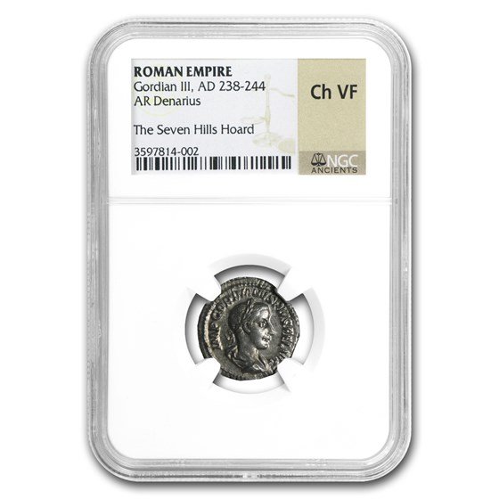 Roman AR Denarius Emp. Gordian III Ch-VF NGC (238-244 AD) Roman AR Denarius Emp. Gordian III Ch-VF NGC (238-244 AD)