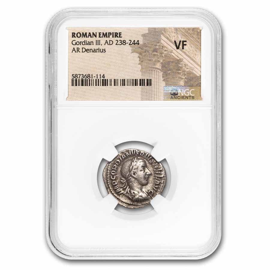 Roman AR Denarius Emp. Gordian III VF NGC (238-244 AD)