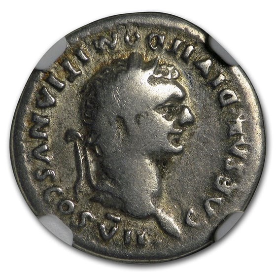 Roman AR Denarius Emperor Domitian (81-96 AD) Fine NGC Roman AR Denarius Emperor Domitian (81-96 AD) Fine NGC