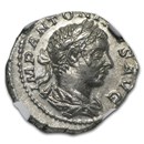 Roman AR Denarius Emperor Elagabalus (218-222 AD) Ch AU NGC