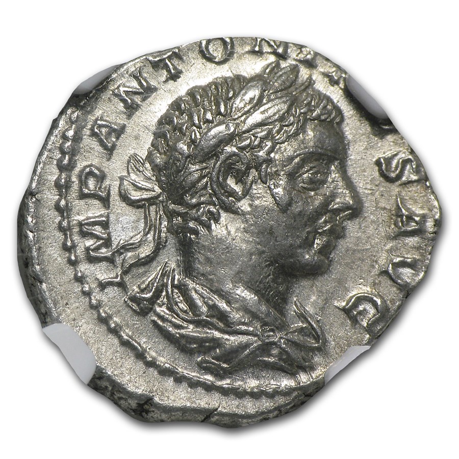 Roman AR Denarius Emperor Elagabalus (218-222 AD) Ch-AU NGC