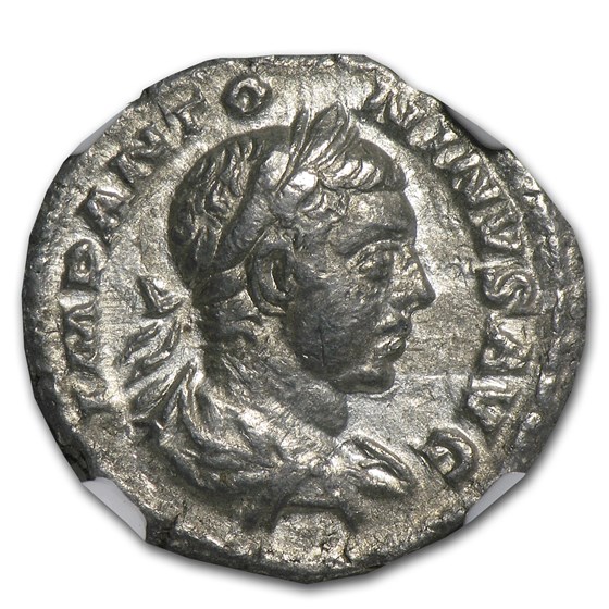 Roman AR Denarius Emperor Elagabalus (218-222 AD) Ch-VF NGC Roman AR Denarius Emperor Elagabalus (218-222 AD) Ch-VF NGC