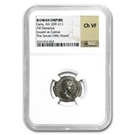 Roman AR Denarius Emperor Geta Ch-VF NGC (209-211 AD)