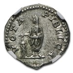 Roman AR Denarius Emperor Geta CH XF NGC (209-211 AD)