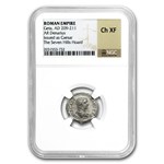 Roman AR Denarius Emperor Geta CH XF NGC (209-211 AD)