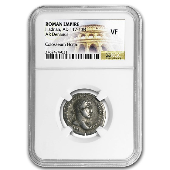 Roman AR Denarius Emperor Hadrian (117-138 AD) VF NGC Roman AR Denarius Emperor Hadrian (117-138 AD) VF NGC