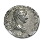 Roman AR Denarius Emperor Trajan (98-117 AD) XF NGC