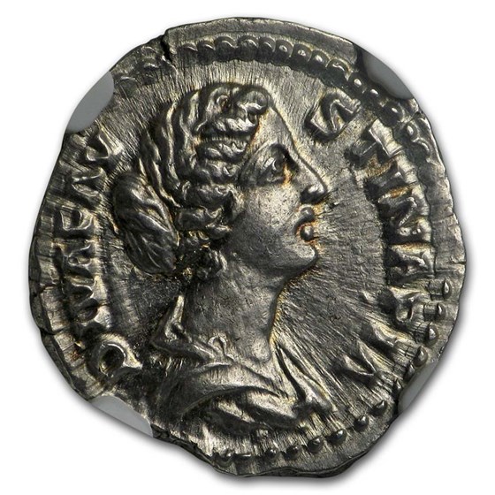 Roman AR Denarius Faustina Jr. (147-175/6 AD) MS NGC (Posthumous) Roman AR Denarius Faustina Jr. (147-175/6 AD) MS NGC (Posthumous)