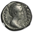 Roman AR Denarius Faustina Sr. (138-140/1 AD) CH Fine NGC