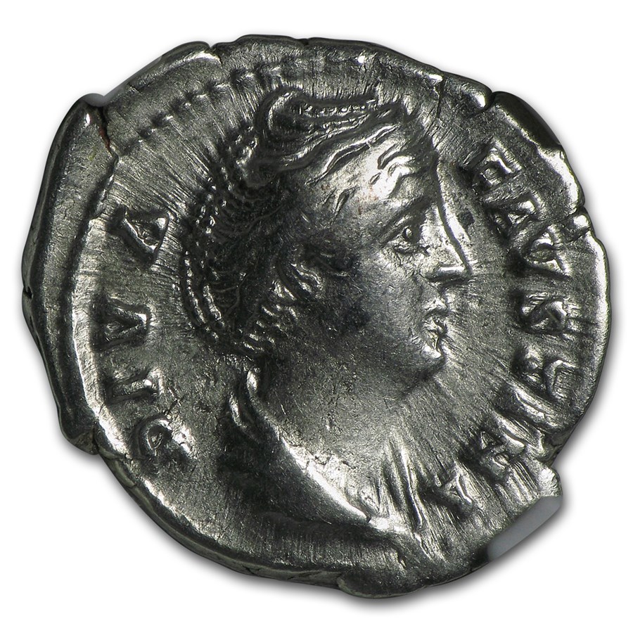 Roman AR Denarius Faustina Sr. (138-140/1 AD) XF NGC (Random)
