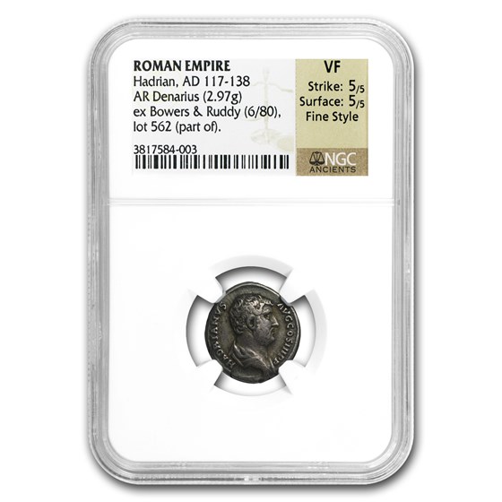 Roman AR Denarius Hadrian VF NGC (117-138 AD) Roman AR Denarius Hadrian VF NGC (117-138 AD)