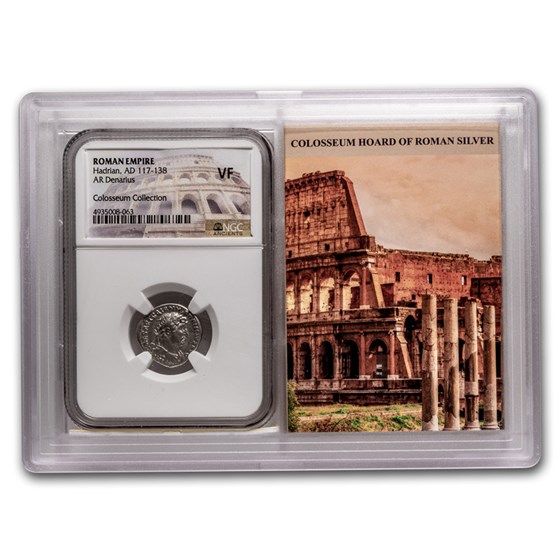 Roman AR Denarius Hadrian VF NGC (Colosseum Hoard Vault) Roman AR Denarius Hadrian VF NGC (Colosseum Hoard Vault)