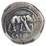 Roman AR Denarius Julius Caesar Elephant (44 BC) Ch VF NGC 3/3