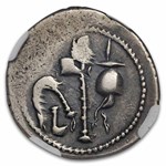 Roman AR Denarius Julius Caesar Elephant (44 BC) Ch VF NGC 3/3