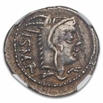 Roman AR Denarius L.T. Balbus (105 BC) XF NGC (Crawford 316/1)