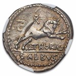 Roman AR Denarius L.T. Balbus (105 BC) XF NGC (Crawford 316/1)