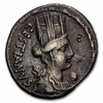 Roman AR Denarius M Plaetorius Cestianus (67 BC) Ch VF (Cr-409/2)