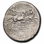 Roman AR Denarius Manc./Pulcher/Urbin. 111-110 BC XF (Cr-299/1a)