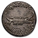 Roman AR Denarius Marc Antony Legion II (32-31 BC) XF (Toned)