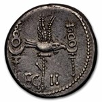 Roman AR Denarius Marc Antony Legion II (32-31 BC) XF (Toned)