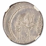 Roman AR Denarius Marc Antony Legion III (30 BC) MS NGC (4/3)