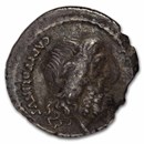 Roman AR Denarius Petillius Capitolinus (43 BC) VF (Cr-487/2a)