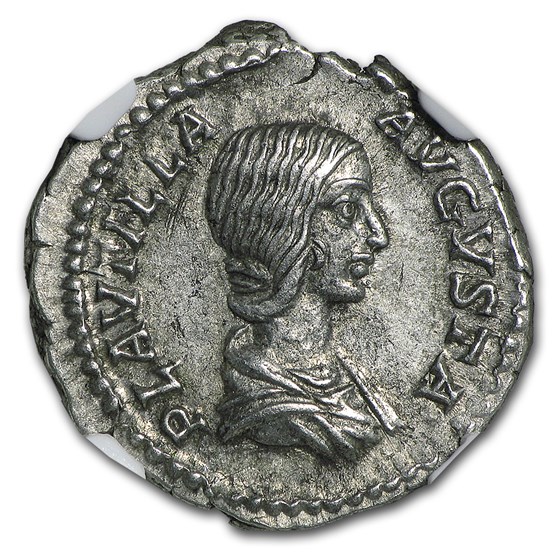 Roman AR Denarius Plautilla AU NGC (202-205 AD) Roman AR Denarius Plautilla AU NGC (202-205 AD)