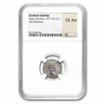 Roman AR Denarius Septimius Severus (193-211 AD) Ch AU NGC