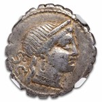 Roman AR Denarius Serratus C. Balbus (79 BC) Ch F NGC (CR-382/1b)