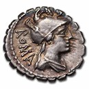Roman AR Denarius Serratus C Poblicius (80 BC) XF (Cr-380/1)