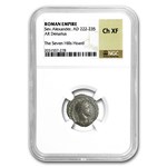 Roman AR Denarius Severus Alexander (222-235 AD) Ch-XF NGC