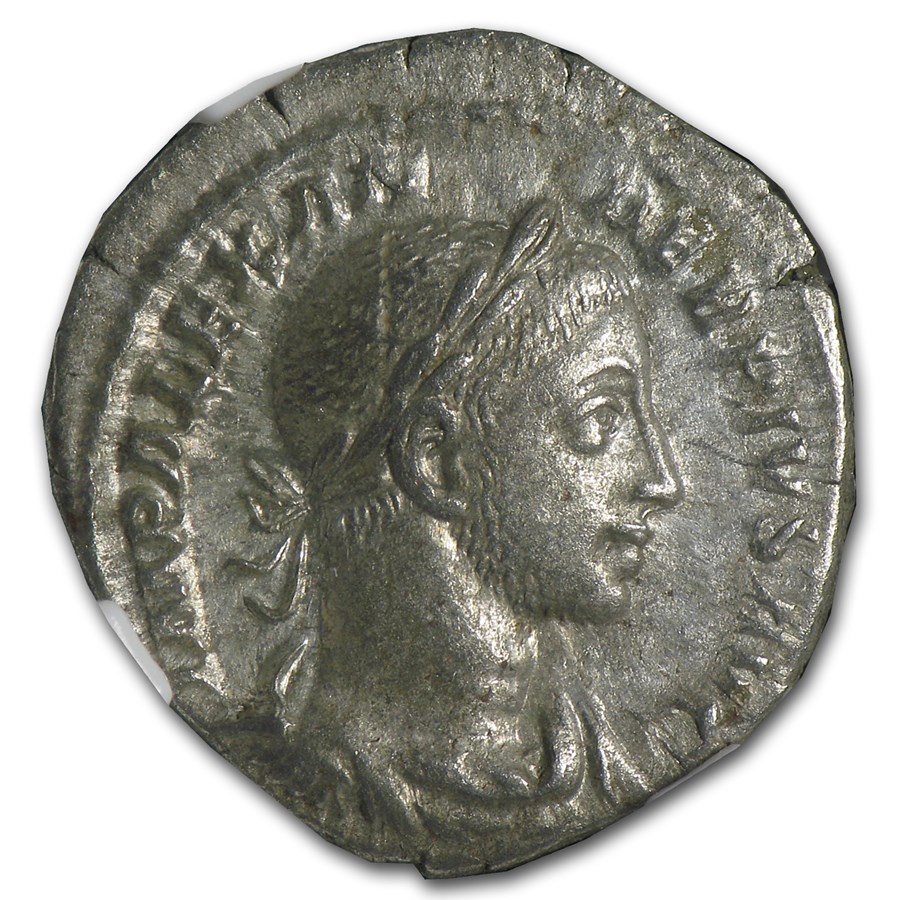 Roman AR Denarius Severus Alexander (222-235 AD) Ch-XF NGC