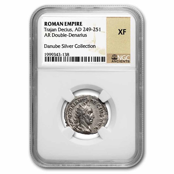 Roman AR Double Denarius Decius (249-51 AD) XF NGC RIC IV 28b Roman AR Double Denarius Decius (249-51 AD) XF NGC RIC IV 28b