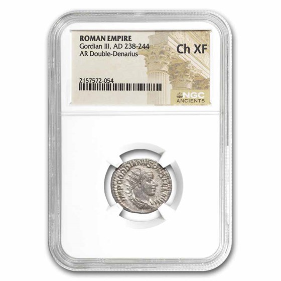 Roman AR Double Denarius Gordian III (AD 238-244) Ch XF NGC