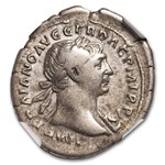 Roman AR Silver Denarius Emperor Trajan (98-117 AD) Ch Fine NGC
