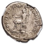 Roman AR Silver Denarius Emperor Trajan (98-117 AD) Ch Fine NGC