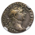 Roman AR Silver Denarius Emperor Trajan (98-117 AD) Ch Fine NGC