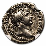 Roman AR Silver Denarius Emperor Trajan (98-117 AD) Fine NGC