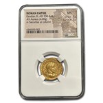 Roman AV Aureus Gordian III (238-244 AD) MS NGC (RIC 164 Corr)