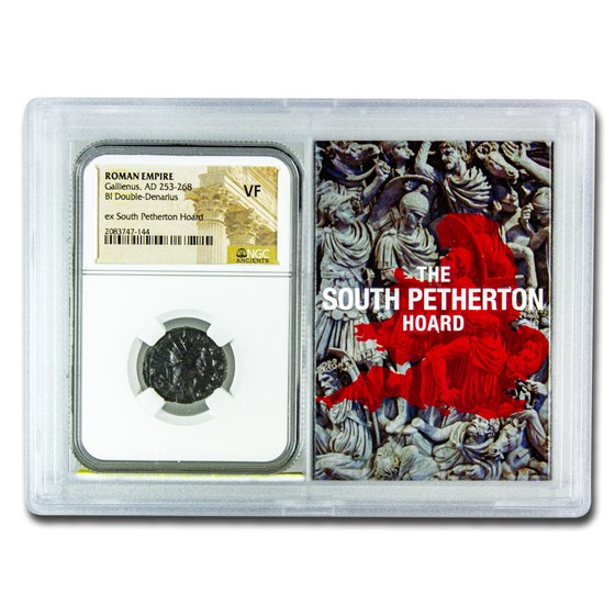 Roman BI Dbl Denarius Gallienus VF NGC (Petherton Hoard Vault) Roman BI Dbl Denarius Gallienus VF NGC (Petherton Hoard Vault)