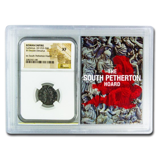 Roman BI Dbl Denarius Gallienus XF NGC (Petherton Hoard Vault) Roman BI Dbl Denarius Gallienus XF NGC (Petherton Hoard Vault)
