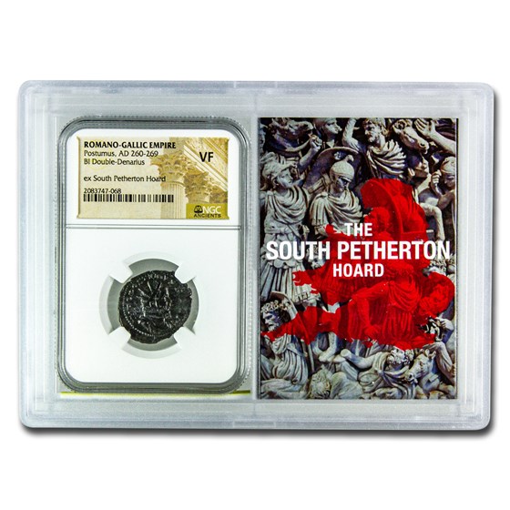 Roman BI Dbl Denarius Postumus VF NGC (Petherton Hoard Vault) Roman BI Dbl Denarius Postumus VF NGC (Petherton Hoard Vault)