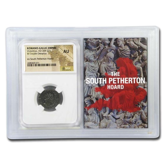 Roman BI Dbl Denarius Victorinus AU NGC (Petherton Hoard Vault) Roman BI Dbl Denarius Victorinus AU NGC (Petherton Hoard Vault)