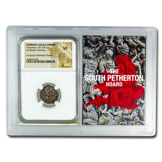 Roman BI Dbl Denarius Victorinus VF NGC (Petherton Hoard Vault) Roman BI Dbl Denarius Victorinus VF NGC (Petherton Hoard Vault)