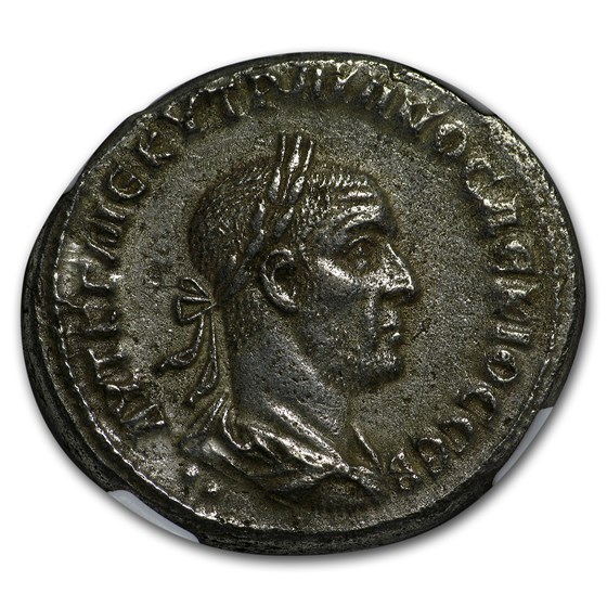 Roman Billon Tetradrachm Emperor Trajan Decius (249-251 AD)AU NGC Roman Billon Tetradrachm Emperor Trajan Decius (249-251 AD)AU NGC